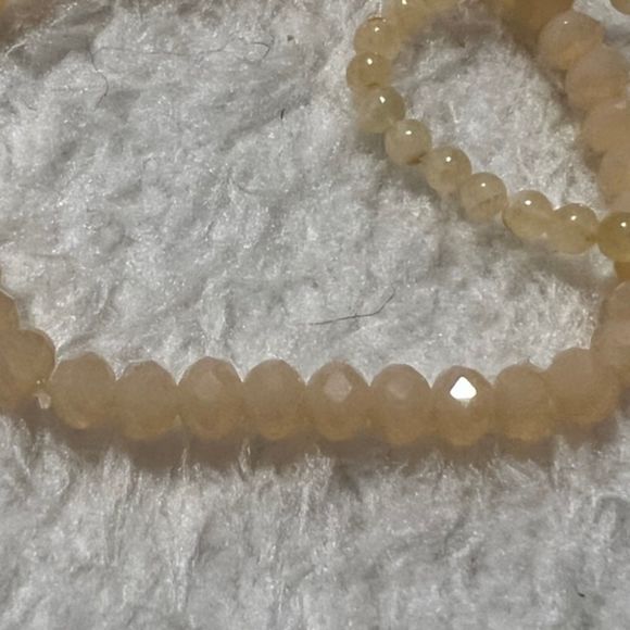 Lot of 3 Peach Faceted Graduated Beads Elastic Bracelet - Picture 4 of 7